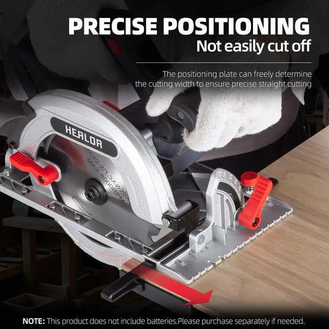 Pro Move Cordless Circular Saw Featuring Brushless Motor And 7 Inch Blade Chugging At 5600 Rpm For Kickin Wood Cuts alongside adjustable cutting depth plate.