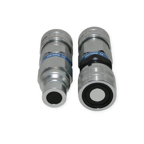 Built Tough Half Inch Hydraulic Quick Connect Coupler Adapter Set showing zinc plated connectors for tractor hydraulics.