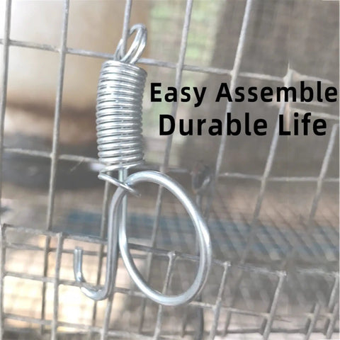 Heavy Duty Stainless Steel Sliding Bolt Latch For Rabbit Hutch Doors with spring coil for extra durability and easy assembly.