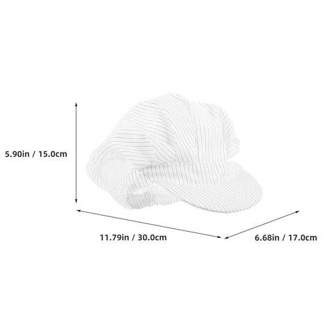 Anti Static Mesh Work Cap Keeps Your Crown Clean And Airy On The Floor Dust Resistant Beard Net For Food Plants Electronics Shops And Cleanrooms, white striped fabric, 11.79in long
