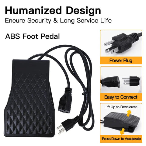ABS foot pedal with power plug for Beast 800W Flex Shaft Rotary Tool With Foot Pedal Control And Flexible Shaft For Metalworking