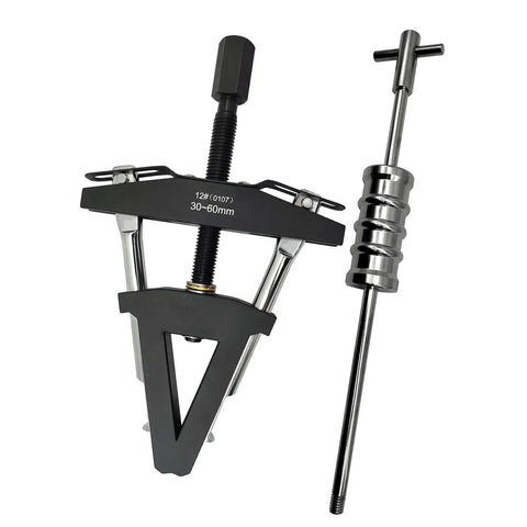 Heavy Duty Motorcycle Steering Column Puller Tool Kit For Removing Tapered Outer Race Bearings Safely Without Damage, 30-60mm steel
