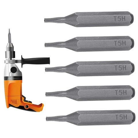 Snazzy T5 Torx Screwdriver Bits Set Five Piece Kit With Precision Hex Shank For Laptop Phone Watch Repair And Tiny Device Fixes That Just Work Great, 5-piece chrome vanadium steel T5H bits