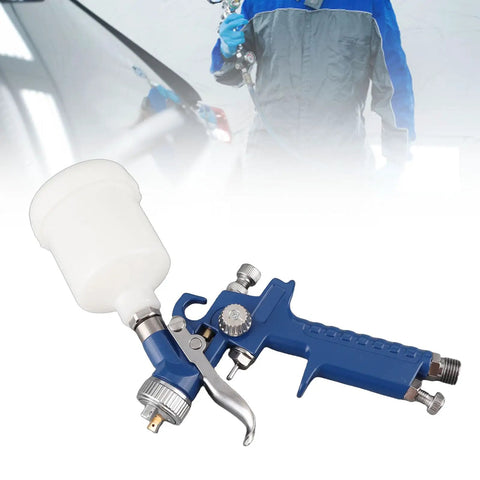 Keenso Pneumatic Paint Spray with Transparent Pot, blue spray gun with clear paint cup for precise atomization.