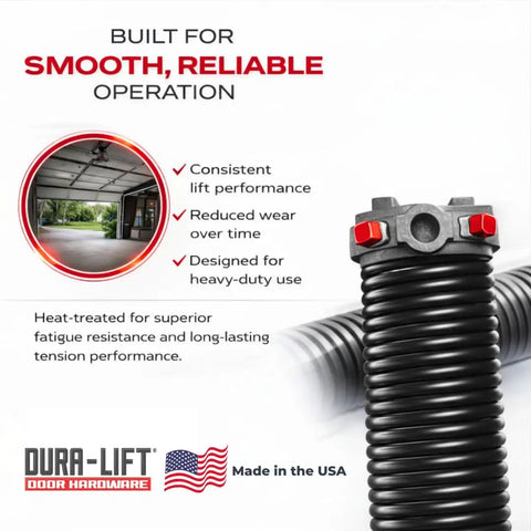 Garage Door Torsion Springs Pair For DIY Home Replacement.207 X 1.75 X 25 In Left And Right Wound 15,000 Cycle Life American Made