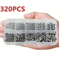 Hand holding All In One Hex Nuts And Bolts Set With 120 Or 320 Pieces, Grab And Go Universal Hardware Kit for DIY Projects