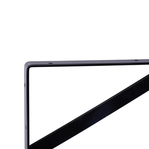 Close-up of Beefy Heavy Duty Shelf Brackets 14 Inch Pair for Garage and Kitchen Floating Shelves, black steel frame