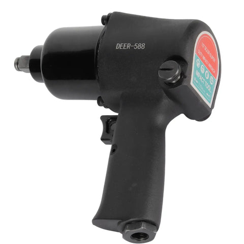 Bone Hard Half Inch Air Impact Wrench With Twin Hammer Core, side view, sturdy handle for easy grip, ideal for tire swaps.