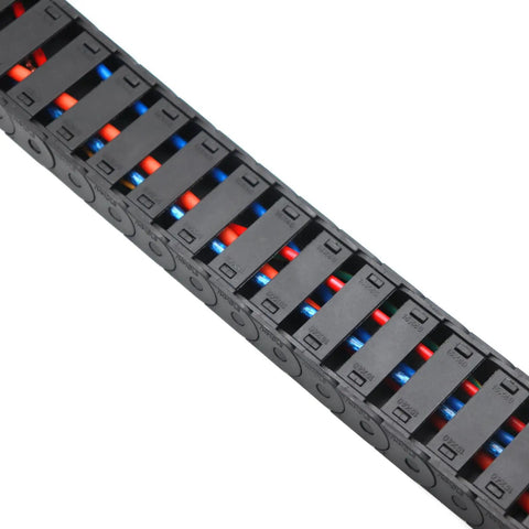 15mm By 30mm Plastic Semi Closed Cable Drag Chain For CNC Machine Tools Black Wire Carrier, 1 Meter Long, Exterior View