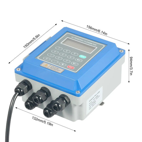No-Nonsense Digital Ultrasonic Flow Meter For Water With Clamp-On TS-2 And TM-1 Transducers, Pro Grade Water Flow Meter, TUF-2000B box