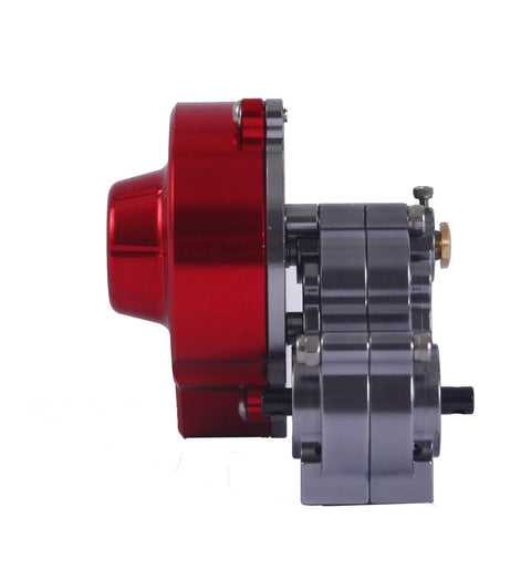 Side view of Beefed-Up Full Alloy 1/10 RC Car Transmission Case Gearbox Assembled For Axial SCX10 SCX10 II 90047 Crawler