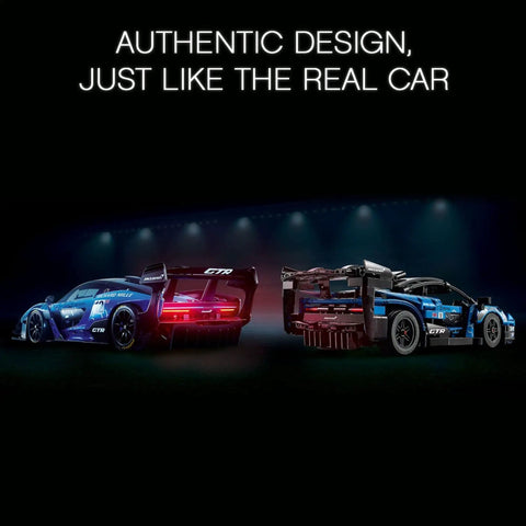 Technic McLaren Senna GTR 42123 Racing Collectible Model Car Build Kit for Kids and Teens rear view display