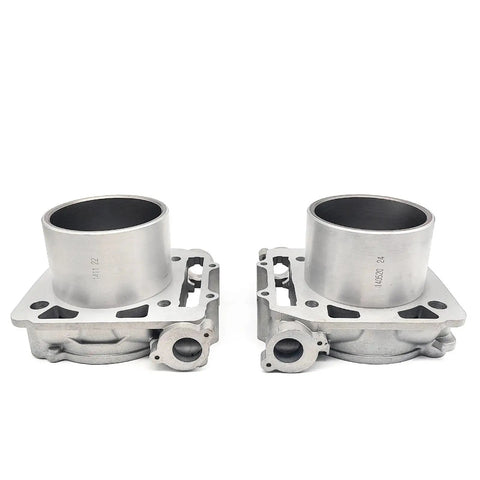 Tough Built Front And Rear Cylinder Kit With Crankshaft Plain Bearings For 800cc ATV UTV Quad Engine Rebuild, aluminum barrels, side view.