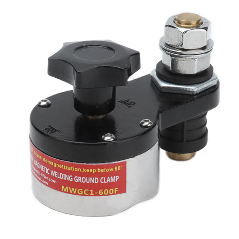 Magnetic Welding Ground Clamp Workhorse With Sturdy Adjustable Switchable Holder, Grounding Magnet Connector MWGC1 600F