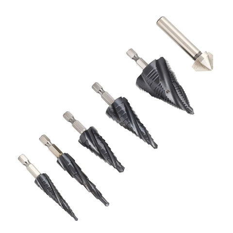 Omquot Premium Step Drill Set With High Hardness M35 Cobalt 4 Flute Pagoda Bits For Cutting Stainless Steel And Hard Metal Perfect For Electric Drill Pros Who Need Fast Smooth Chips And Tough Grip!, 5-piece drill bits