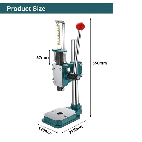 Beast Mode Heavy Duty Leather Hole Puncher Hand Press Machine for DIY Leather Crafting, shown with dimensions.