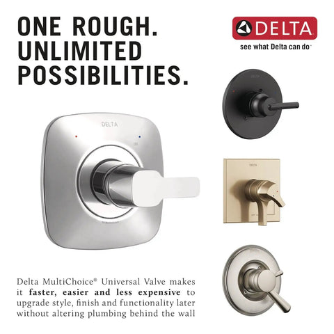 Universal Tub And Shower Valve Body For Easy Trim Upgrades MultiChoice Compatible faucet trim kits with multiple styles