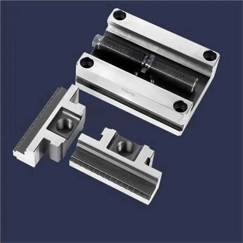 Self Centering Concentric Vise Featuring A Six Axis Rotary Turntable Fixture For Tight Machining Jobs Delivering Hella Precise Alignment And Rock Solid Grip Across The 6 To 60 Millimeter Span, showcasing metal components.