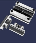Heavy Duty Self Centering Turntable Fixture Boasting Smooth Acting CNC Concentric Vise For Dead On Accuracy In Machining and Easy Hold Pliers Clamping Up To Sixty Millimeters, showcasing metallic jaws and adjustable mechanism.