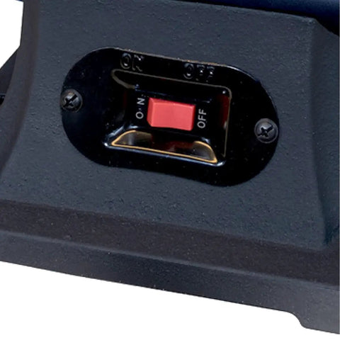 Top Shelf 6 Inch Bench Buffer And Jewelry Polisher Includes Dual Cotton Buffing Wheels For Slick Metal Wood Knife Finishing A No Brainer Pick For Any Backyard Workshop Today power switch close-up