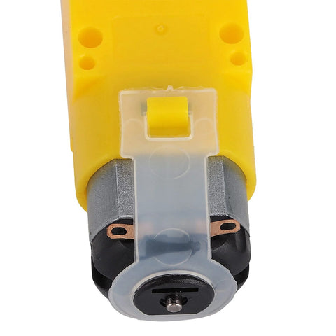 48mm Mecanum wheel for robot projects with yellow TT geared motor showing plug-and-play design for DIY use