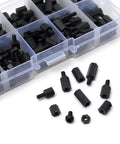 Nylon Standoff Screws And Nuts Kit DIY Friendly 300 Piece Black Hex Spacer Set For Electronics High Temperature Resistant Corrosion Resistant Non Conductive Insulation Includes Hex Nuts And Spacers, black nylon hex spacers in storage box