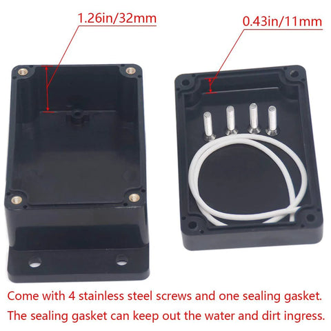 IP65 waterproof project box with screws and sealing gasket for moisture protection