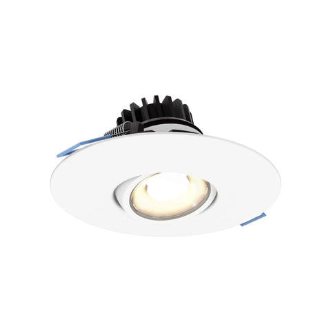 4 Inch Round LED Gimbal Recessed Light Black Dimmable Integrated Driver 120V Direct Connection Modern Design Adjusted Beam