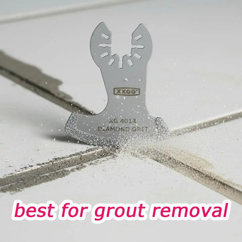 Four Pack Diamond Grout Removal Blades For One-Eighth Inch Grout Lines, Oscillating Tool Compatible, blade removing grout