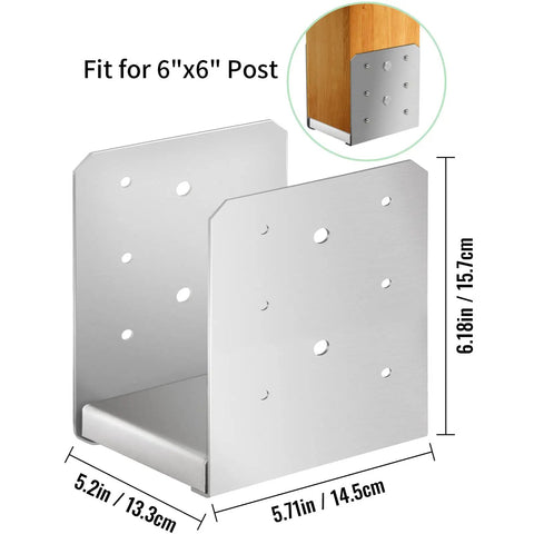 Sturdy Stainless Post Base 2 Pack For 8x8 Wood Posts Adjustable Bracket With Inner Opening 7.8 By 7.48 Inches Waterproof Rustproof Post Anchor