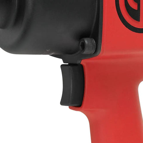 Close-up of the trigger and air control on a Heavy Duty Three Quarter Inch Air Powered Impact Wrench Delivering Big Boy Breakaway Torque Up To 1200 Ft Lb.