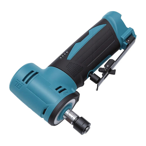 Heavy Duty Cordless Die Grinder For Polishing Sanding And Surface Prep Featuring Dual Rechargeable Lithium Batteries With Swift Us Plug Charger and Beast Mode Power Delivery, close-up view of tool.