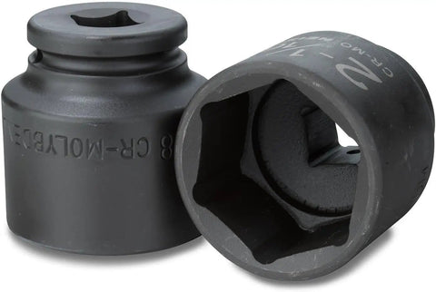 Heavy Duty Three Quarters Inch Drive Socket Set, Eight Piece Jumbo Sockets, SAE Sizes From Two And One Sixteenth Inches Through
