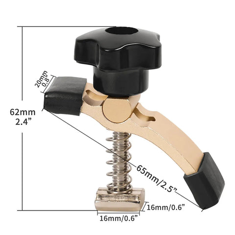 Commercial Grade Aluminum Router Clamping Kit Engineered With Robust T Slot Guides, 2.5 inch clamp with spring mechanism.