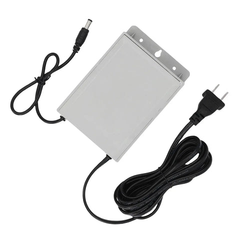 Solid 12V Ups Battery Backup Delivers Steady 1500 Milliamp Output And 3600 Mah Capacity For Outdoor Cameras Wifi Routers And Led Strips With Rainproof Mini Housing, showing the power brick with cables.