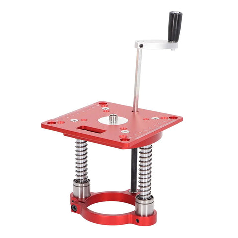65mm Aluminum Router Table Lifting System With Adjustable Lift For Precision Routing, CNC Fine Tuning, Ring Clamping For 63.5 To 65mm Milling Machines, Rock Solid Anodized Aluminum Construction For Heavy Duty DIY Projects, red lift