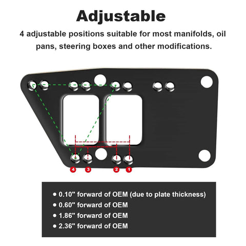 Heavy Duty LS Swap Motor Mounts Adapter Plates For Small Block Chevy To Gen 4 Engine Conversion with adjustable positions.