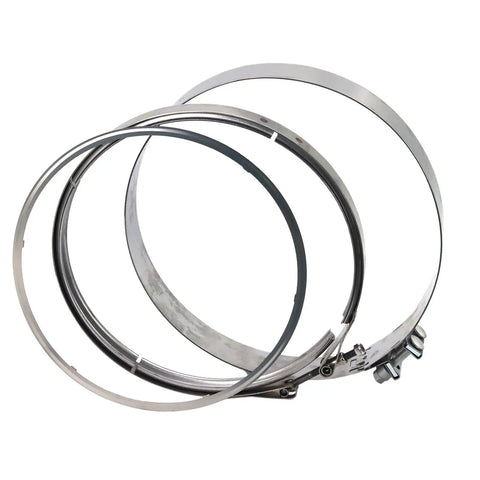 Built Tough DPF Filter Exhaust Pipe V Band Clamp And Gasket Replacement Set For Detroit Diesel Engine, heavy duty steel components.