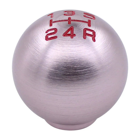 Aluminum Round Ball 5 Speed Manual Gear Shift Knob With M10 Thread One Point Five Adapter Nuts Slick Install Plug And Play Upgrade For Honda Civic Accord Integra RSX NSX S2000 CRX Prelude Fit