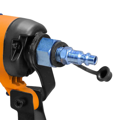 Close-up of air connector on Next Gen Pneumatic 18 Gauge One And Five Eighths Inch Narrow Crown Stapler