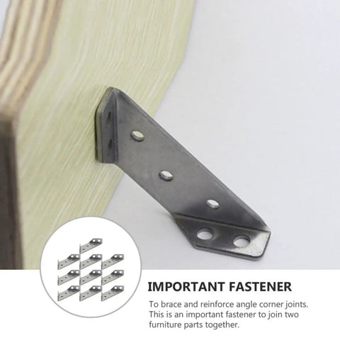 Stainless Steel Trapezoid Angle Brackets 10 Pack Rock Solid Heavy Duty Shelf Support Fasteners for corner reinforcement