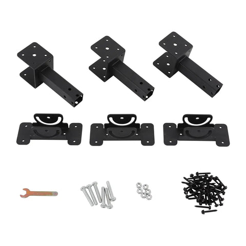Three Pack Roof Riser Bracket Kit For Wood Beams, Adjustable 0-180 Degree Angles With Rotatable Clamp, Heavy Duty Roof Beam Mounting Brackets