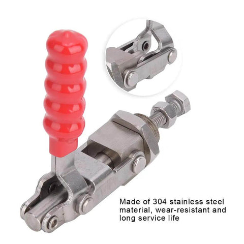Stainless Steel Quick Toggle Clamp With Push Pull Handle, Beefy 136kg Clamping Force, 3mm Plate, 180 Degree Smooth Operation