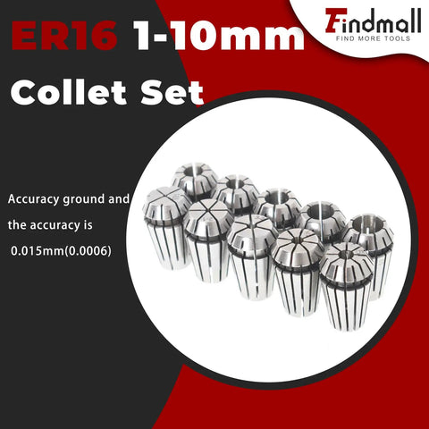 ER16 Spring Collet Set 1 To 10mm For CNC Milling Lathe Tools And Work Holding Engraving Machine High Precision Collets 0.015mm Accuracy Made From 1065 Carbon Steel Durable And Reliable displayed with accuracy details 0.015mm