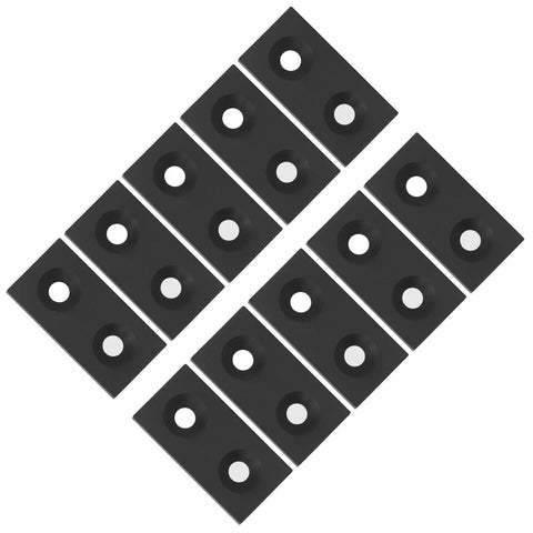 Anodized Aluminum Profile End Cap Kit, 10 Pcs For 3060 Frames With Double Holes, Alloy Metal Cover Plate For Industrial Frames, CNC Machines, And 3D Printers Linear Motion Components, black