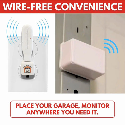 2 Room Wireless Garage Door Monitor And Alert System No WiFi Needed 100 Percent Wireless Home Alarm With Two LightStick Receivers