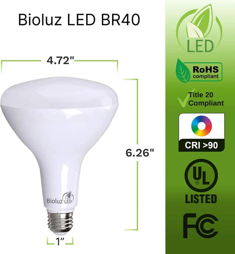 20 Pack BR40 LED Light Bulbs 1400 Lumen, 5000K Daylight, 16W Equal 120W, Instant On, Dimmable, Indoor or Outdoor Use, Energy Saving UL Listed