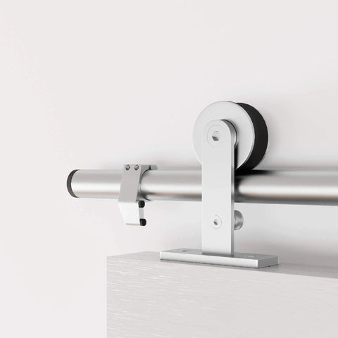 Sliding Barn Door Hardware Stainless Steel Top Mount Rollers for Single Wooden Door Industrial Modern Track Kit