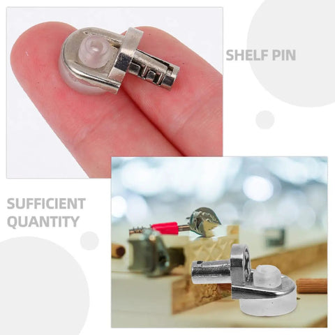 Close-up of a zinc alloy shelf support pin from 24 Pack Zinc Alloy Shelf Support Pins For Stable Shelf Placement And Beefy Cabinet Support Durable Silver Metal Pegs For Kitchen Pantry And Furniture Cabinets Easy To Install