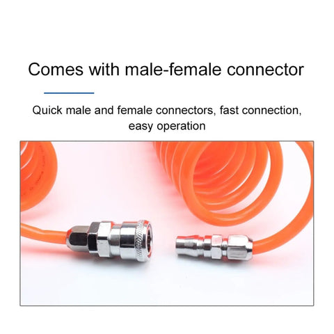 Heavy Duty Polyurethane Air Hose With Rotating European Fittings 15 Meter Flexible Pneumatic Tube For Air Compressor 8X5mm Grease Resistant design with male-female connectors